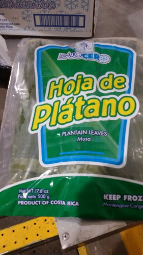 Hojas de Platano Bajo Cero 1/2Kg
